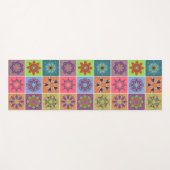 マンダラカラフルタイル模様 – Boho Geometric ヨガマット (正面(横))