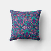 マンダラカラフルデザインパープルピンクアクア クッション (裏面)