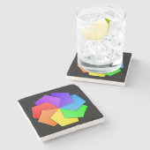 マンダラカラフルパターン紙シート ストーンコースター (横)