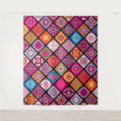 マンダラカラフルパターン タペストリー (正面)