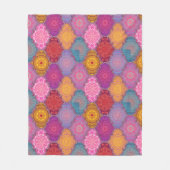 マンダラカラフルパターン フリースブランケット (正面)