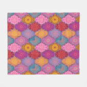 マンダラカラフルパターン フリースブランケット (正面(横))