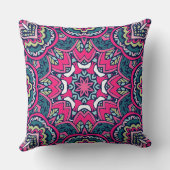 マンダラカラフルピースヒッパイボホパターンプリント クッション (裏面)