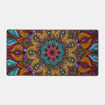 マンダラカラフルフラワーゼンブラウンおもしろいクールトリップ（幻覚体験）のような