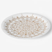 マンダラカラフルフラワーデザイン ペーパープレート (アングル)