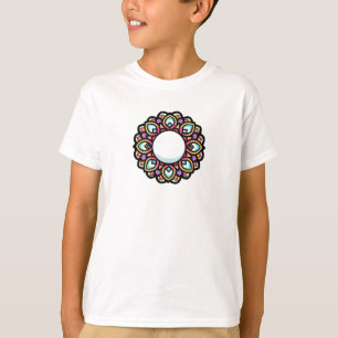 マンダラカラフルフラワーデザイン Tシャツ