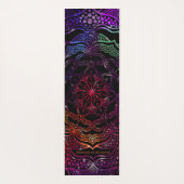 マンダラカラフルフラワーボホスタイリッシュ陽気カッコいい ヨガマット (裏面)