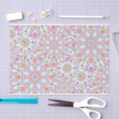 マンダラカラフルフラワー冬の雪片パターン 薄葉紙 (クラフト)