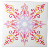 マンダラカラフルフローラルパターン タイル (正面)