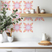 マンダラカラフルフローラルパターン タイル