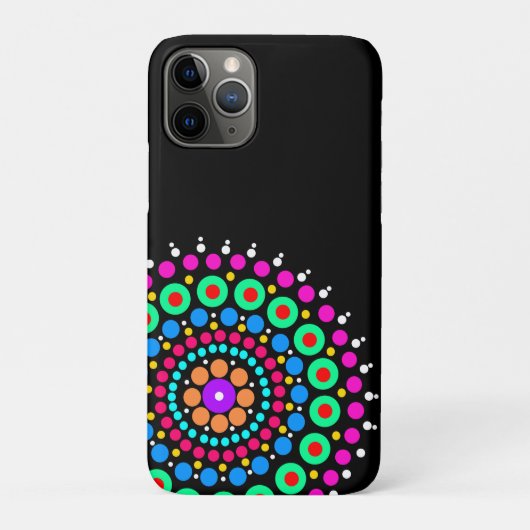 マンダラカラフルブラック Case-Mate iPhoneケース (裏)