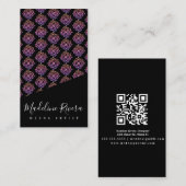 マンダラカラフルヘンナアーティストヨガマクラメパターン 名刺 (正面/裏面)