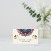 マンダラカラフルボリウッドスタイルゾウインディアン 名刺 (スタンド正面)