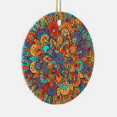 マンダラカラフルモロッコ民族パターン セラミックオーナメント (右)