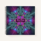 マンダラカラフルルフラクタルアート万華鏡のように千変万化するパターン独自の名前 ノートブック (正面)