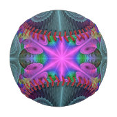 マンダラカラフルー打撃フラクタルアート万華鏡のように千変万化するパターン 野球ボール (裏面)