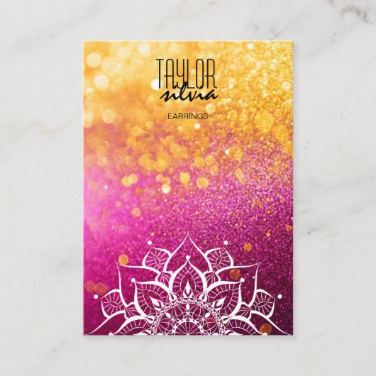 マンダラカラフル紙イヤリング表示カード 名刺 (正面)