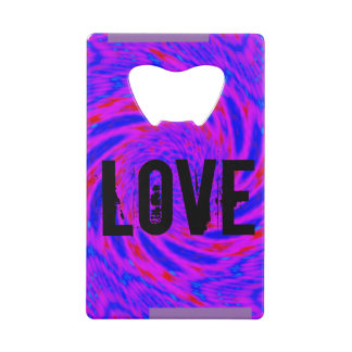 マンダラカラーピンクブルー – ラブ – 万華鏡のように千変万化するパターンRMDESIGN クレジットカード栓抜き