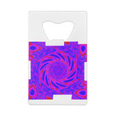 マンダラカラーピンクブルー – ラブ – 万華鏡のように千変万化するパターンRMDESIGN クレジットカード栓抜き (裏面)