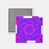 マンダラカラーピンクブルー – ラブ – 万華鏡のように千変万化するパターンRMDESIGN マグネット (正面/裏面)