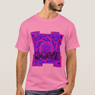 マンダラカラーピンクブルー – ラブ – 万華鏡のように千変万化するパターンRMDESIGN Tシャツ