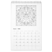 マンダラカラーページカレンダー（白黒） カレンダー (3月 2026)