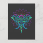 マンダラガネシャインディアンゾウ動物芸術 ポストカード (正面)