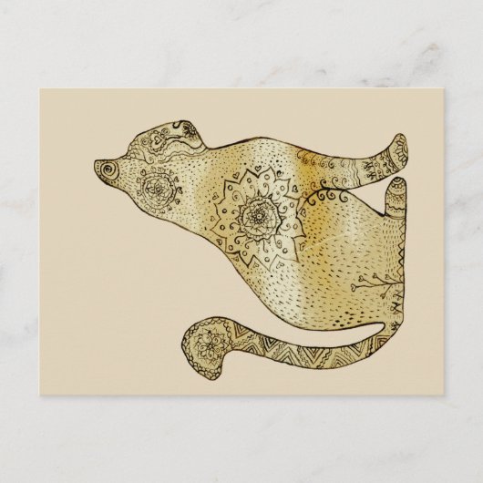 マンダラキャットスケッチはがき ポストカード (正面)