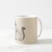 マンダラキャットホワイト325クラシック mlマグカップ コーヒーマグカップ (正面右)