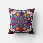 マンダラキリムLumbar枕:ボヘミアンしゃれている クッション (裏面)