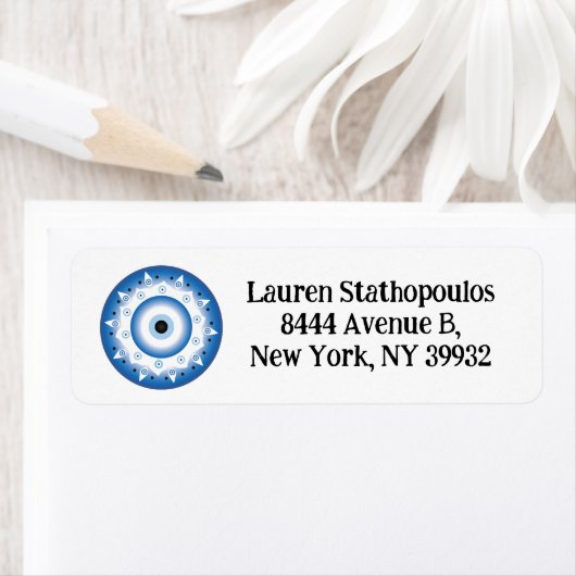 マンダラギリシャ邪悪なアイブルーホワイト ラベル (インサイチュ)