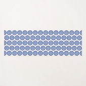 マンダラギリシャ邪悪な目のパターンブルーホワイト ヨガマット (正面(横))