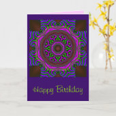 マンダラクールバースデーカード カード (黄色い花)