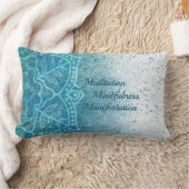 マンダラグラデーションブルーホワイトランバーピロー ランバークッション (ブランケット)