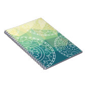 マンダラグリーンイエローカスタム文字 ノートブック (右側)