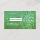 マンダラグリーンヨガ瞑想友人を参照 紹介カード (裏面)