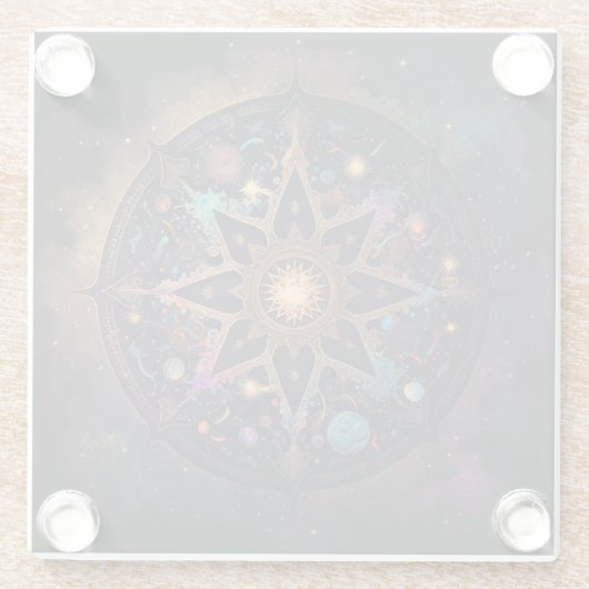 マンダラコズミックの幻想的なアートガラスコースター ガラスコースター (裏面)