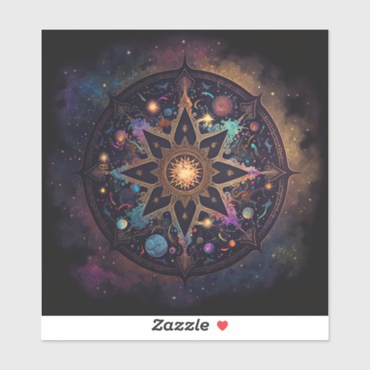 マンダラコズミックの幻想的なアートステッカー シール (シート)