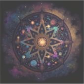 マンダラコズミックの幻想的なアートステッカー シール (正面)