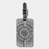 マンダラコンパスデザイン手描き聖幾何学 ラゲッジタグ (正面縦)