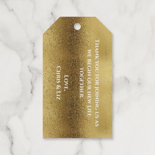 マンダラゴールドウェディングカップルありがとう ギフトタグ (裏面)