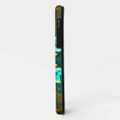 マンダラサイケデリックフラワーティール(緑がかった色)と黄色 Case-Mate iPhoneケース (裏面/左)