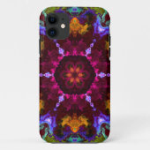 マンダラサイケデリックフラワーパープルオレンジとグリーン Case-Mate iPhoneケース (裏面)