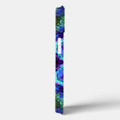 マンダラサイケデリックフラワーブルーグリーンとパープル Case-Mate iPhoneケース (裏面 / 右)