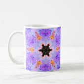 マンダラサイケデリックフラワーブルーピンクと黄色 コーヒーマグカップ (左)