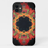 マンダラサイケデリックフラワーレッドオレンジとグリーン Case-Mate iPhoneケース (裏面)