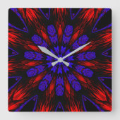 マンダラサウスウエスヒッパイボホシックボヘミア スクエア壁時計 (正面)