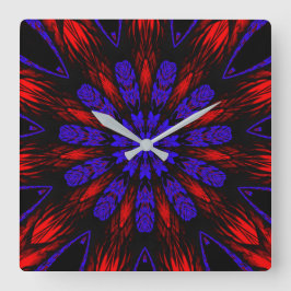 マンダラサウスウエスヒッパイボホシックボヘミア スクエア壁時計