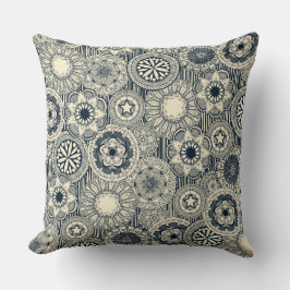 マンダラシルクインジゴクリーム クッション