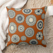 マンダラシルクスポットオレンジ クッション (ブランケット)